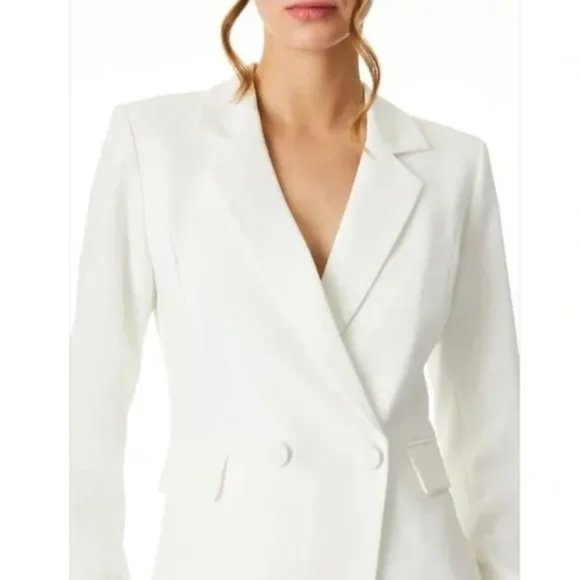 NWT Alice + Olivia Kyrie White Tuxedo Skort Romper - Size 2 - Picture 5 of 13